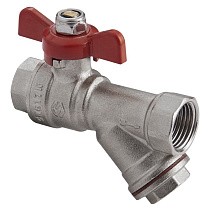 Краны латунные шаровые с фильтром MVI BV.632 DN 15-20 PN 25 никелированные муфта-муфта бабочка купить в Краснодаре | "Проконсим"