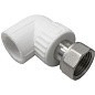 Угольник комбинированный ПП 20-1/2'' PN 25 с накидной гайкой белый VALFEX  купить в Краснодаре | "Проконсим"