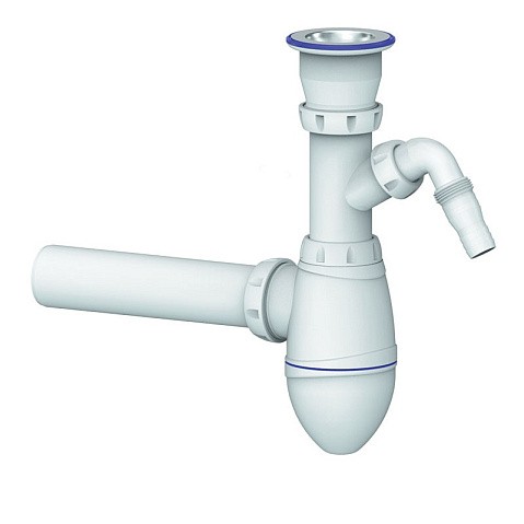 Сифон для мойки Unicorn В310V, 40х40 прямой отвод, 1 1/2'' х40 чаша из нержавеющей стали с отводом для стиральной машины купить в Краснодаре | "Проконсим"
