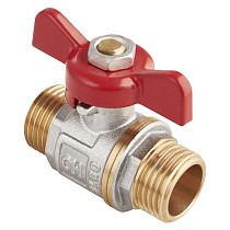 Краны латунные шаровые DN 15-25 PN 25 никелированные бабочка штуцер-штуцер MVI AquaHit BV.315.04 купить в Краснодаре | "Проконсим"