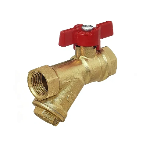 Краны латунные шаровые DN 15-20 PN 25 с фильтром бабочка муфта-муфта БАЗ КФ.А30.1 купить в Краснодаре | "Проконсим"