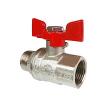 Краны латунные шаровые усиленные 11Б27фт1М DN 15-25 PN 40-63 никелированные муфта-штуцер бабочка Valfex Premium.218.NB2 купить в Краснодаре | "Проконсим"
