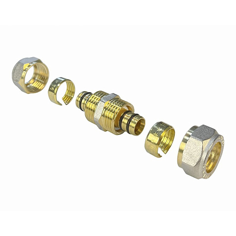 Муфта латунная для PEX труб 20-20 PN 10 обжимная никелированная Valfex VF.303.N  купить в Краснодаре | "Проконсим"