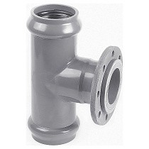 Тройники НПВХ раструбные SDR26 DN 90-225 PN 10 с металлическим фланецем Хемкор купить в Краснодаре | "Проконсим"