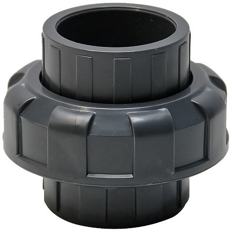 Муфта разборная НПВХ DN 50 PN 16 клеевая уплотнение EPDM черная Aquaviva BOD0500 купить в Краснодаре | "Проконсим"
