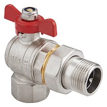 Краны латунные шаровые угловой DN 15-25 PN 40 никелированные бабочка американка MVI BV.522 купить в Краснодаре | "Проконсим"
