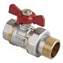 Кран латунный шаровой MVI AquaHit BV.320.04 DN 15 PN 25 бабочка американка полнопроходной никелированный купить в Краснодаре | "Проконсим"