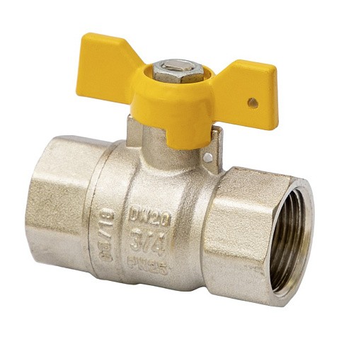 Краны латунные шаровые газовые DN 15-20 PN 25 бабочка муфта-муфта MVI BV.813 купить в Краснодаре | "Проконсим"