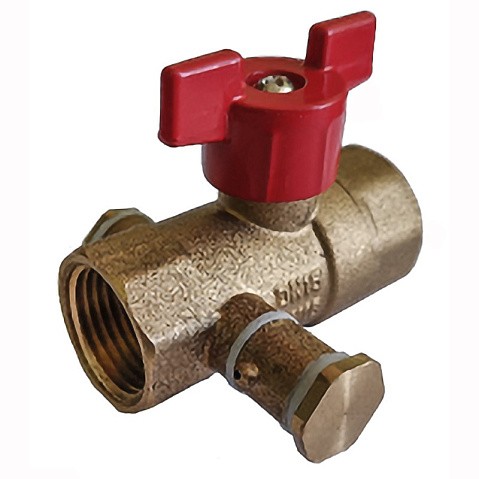 Кран латунный шаровой DN 20 PN 16 с дренажными патрубками G3/4'' муфта-муфта бабочка Пензапромарматура купить в Краснодаре | "Проконсим"