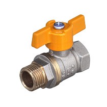 Краны латунные шаровые газовые БАЗ 11Б27п1 DN 15 PN 16 муфта-штуцер бабочка купить в Краснодаре | "Проконсим"