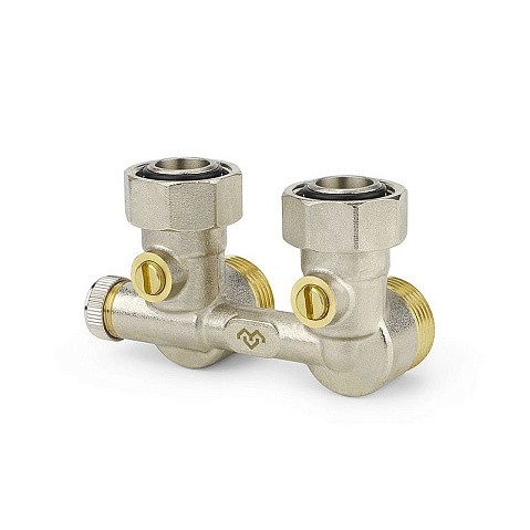 Узелы нижнего подключения VARMEGA VM138 DN20 угловой однотрубный 3/4''x3/4'' евроконус, с байпасом штуцер-штуцер купить в Краснодаре | "Проконсим"