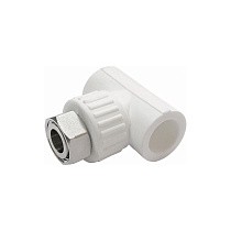 Тройник ПП с накидной гайкой 20-3/4'' PN 25 белый купить в Краснодаре | "Проконсим"