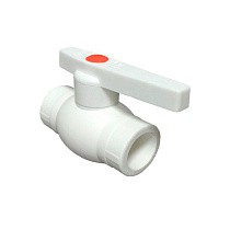 Кран шаровой ПП OPTIMA 20 PN 25 белый PlasticPro купить в Краснодаре | "Проконсим"