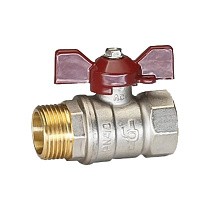 Краны латунные шаровые DN 15-32 PN 25-40 никелированные бабочка муфта-штуцер Temper серия 88 ГОСТ Р 59553 купить в Краснодаре | "Проконсим"