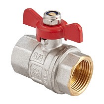 Краны латунные шаровые DN 15-25 PN 40 никелированные бабочка муфта-муфта MVI BV.513 купить в Краснодаре | "Проконсим"