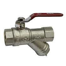 Краны латунные шаровые SGL 11Б27п с фильтром DN 15-20 PN 20 муфта-муфта рычаг купить в Краснодаре | "Проконсим"