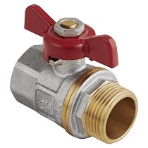 Краны латунные шаровые DN 15-25 PN 25 никелированные бабочка муфта-штуцер MVI AquaHit BV.314.04 купить в Краснодаре | "Проконсим"