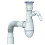 Сифон для мойки Unicorn В320V, 40х50 гибкий отвод, 1 1/2'' х40 чаша из нержавеющей стали с отводом для стиральной машины купить в Краснодаре | "Проконсим"