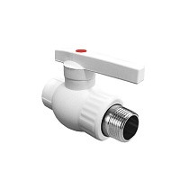 Краны шаровые ПП DN 20-32 PN 25 комбинированные с наружной резьбой белые Valfex  купить в Краснодаре | "Проконсим"