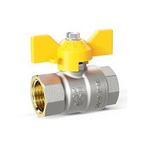 Краны латунные шаровые газовые DN 15-32 PN 25-40 никелированные бабочка муфта-муфта LD Pride GAS купить в Краснодаре | "Проконсим"