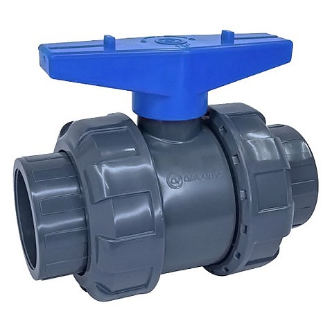 Кран шаровый клеевой НПВХ DN 25 PN 16 уплотнение EPDM/TPV черный Aquaviva AQVBVD25 купить в Краснодаре | "Проконсим"