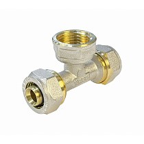 Тройники латунные для PEX труб DN 16-32 PN 10 обжимные никелированные с внутренней резьбой Valfex VF.332.N купить в Краснодаре | "Проконсим"