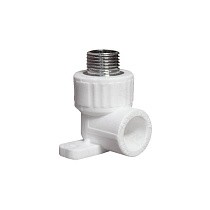 Угольники установочные ПП DN 20-25 PN 25 с наружной резьбой белые PlasticPro купить в Краснодаре | "Проконсим"
