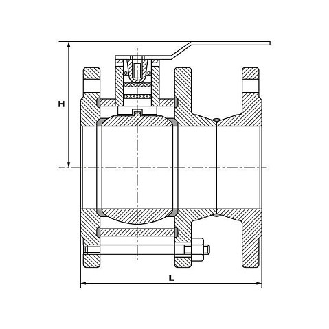 Краны стальные шаровые разборные 11с67п DN 50-150 PN 16 полнопроходные фланцевые под задвижку рычаг PR купить в Краснодаре | "Проконсим"