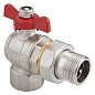 Кран латунный шаровой MVI BV.522 DN 25 PN 40 угловой никелированный полнопроходной американка бабочка купить в Краснодаре | "Проконсим"