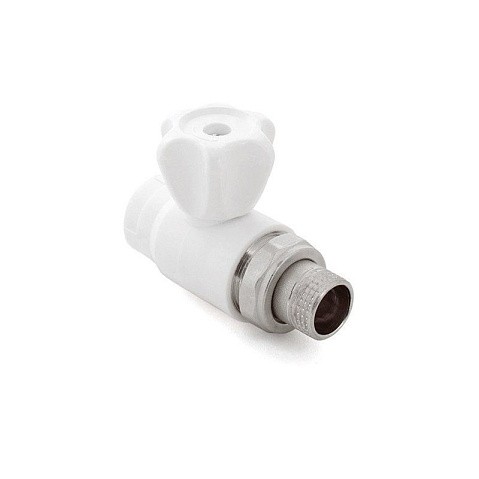 Кран шаровой для радиатора ПП 20-1/2'' PN 25 прямой с американкой белый РТП 10583 купить в Краснодаре | "Проконсим"