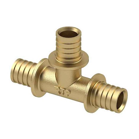Тройники латунные для PEX-PEX труб DN 16-40 PN 16 под надвижную гильзу РосТурПласт купить в Краснодаре | "Проконсим"