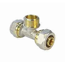Тройники латунные для PEX труб DN 16-32 PN 10 обжимные никелированные с наружной резьбой Valfex VF.333.N купить в Краснодаре | "Проконсим"