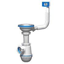 Сифон для моек бутылочный АНИ A0145S 3 1/2" с гибким переливом купить в Краснодаре | "Проконсим"