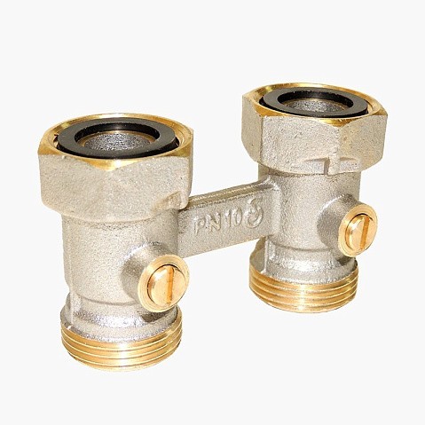 Узел нижнего подключения Vekotrim DN 15 PN 10 прямой двухтрубный 20-3/4'' c накидной гайкой, муфта купить в Краснодаре | "Проконсим"