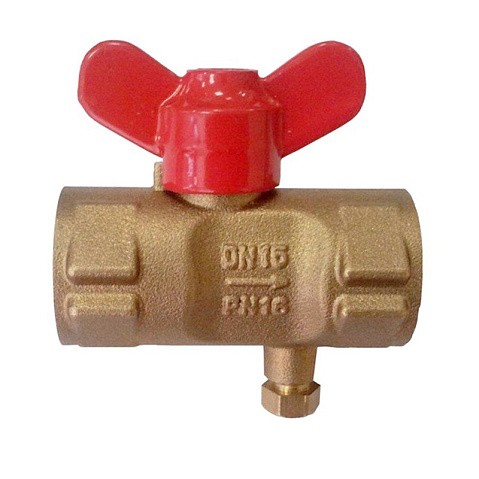Кран латунный шаровой 11Б27п(М)1 DN 15 PN 16 трёхходовой под манометр G1/2"-М20х1,5 муфта-муфта бабочка Пензапромарматура купить в Краснодаре | "Проконсим"