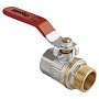 Кран латунный шаровой MVI AquaHit BV.312.04 DN 15 PN 25 рычаг муфта-штуцер полнопроходной никелированный купить в Краснодаре | "Проконсим"
