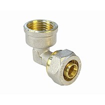 Угольники латунные для PEX труб DN 16-20 PN 10 обжимные никелированные с внутренней резьбой Valfex VF.352.N купить в Краснодаре | "Проконсим"