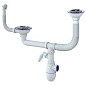 сифон для двойной мойки Unicorn В710V, 40х50 гибкий отвод, 3 1/2'' х40 с отводом для стиральной машины, круглый перелив купить в Краснодаре | "Проконсим"