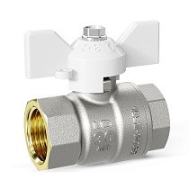 Краны латунные шаровые DN 15-32 PN 25-40 никелированные бабочка белая муфта-муфта LD Pride 47.300 купить в Краснодаре | "Проконсим"