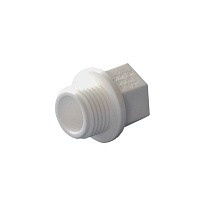 Заглушка резьбовая ПП  1/2'' PN 25 с наружной резьбой белая купить в Краснодаре | "Проконсим"
