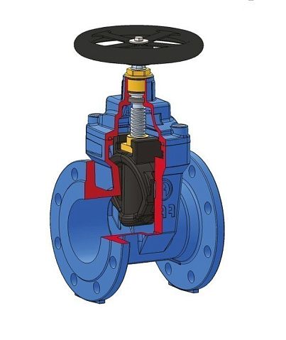 Задвижки чугунные DN 250-600 PN 16 с обрезиненным клином с редуктором под электропривод FAF 6000 купить в Краснодаре | "Проконсим"