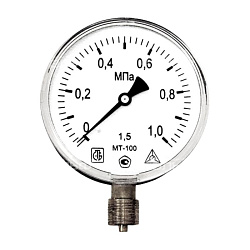 Манометр технический показывающий МТ-100 до 0,6 МПа М20х1,5, эконом (182102321) со склада Проконсим в Краснодаре
