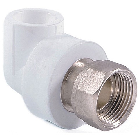 Угольник комбинированный ПП 20-1/2'' PN 25 с накидной гайкой белый РТП 14265 купить в Краснодаре | "Проконсим"