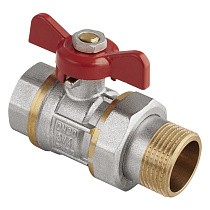 Краны латунные шаровые DN 15-50 PN 25 никелированные бабочка муфта-штуцер американка MVI AquaHit BV.320.04 купить в Краснодаре | "Проконсим"