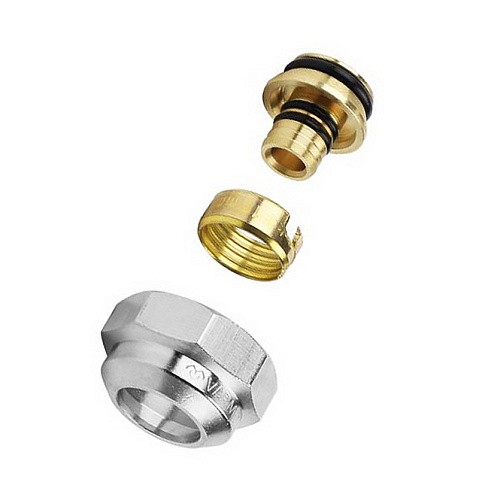 Евроконус 3/4'' DN 16х2,2 для PEX МП-труб обжимной 2 резьбовых кольца на штуцере Varmega VM09203 купить в Краснодаре | "Проконсим"