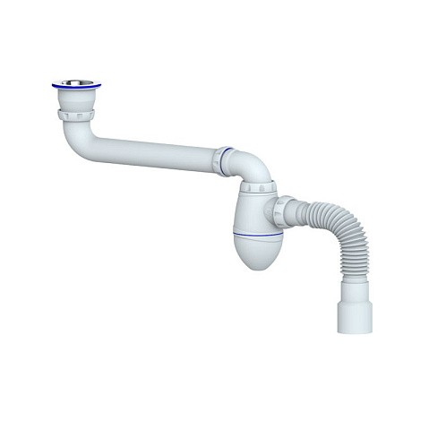 Сифон для умывальника Unicorn АС21, 40х50 гибкий отвод, 1 1/2'' х40 чаша из нержавеющей стали, со смещением купить в Краснодаре | "Проконсим"