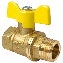 Краны латунные шаровые газовые 11Б27фтМ DN 15-32 PN 40 бабочка муфта-штуцер Valfex.278.LB3 купить в Краснодаре | "Проконсим"