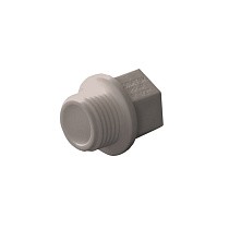 Заглушка резьбовая ПП  1/2'' PN 25 с наружной резьбой серая купить в Краснодаре | "Проконсим"