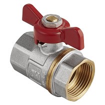 Краны латунные шаровые DN 15-25 PN 25 никелированные бабочка муфта-муфта MVI AquaHit BV.313.04 купить в Краснодаре | "Проконсим"