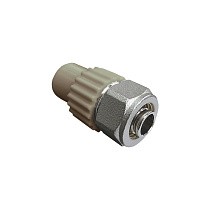 Комбинированный ниппель для соединения PPR-PE-AL-PE труб 20x16 PN 25 серый VALFEX купить в Краснодаре | "Проконсим"
